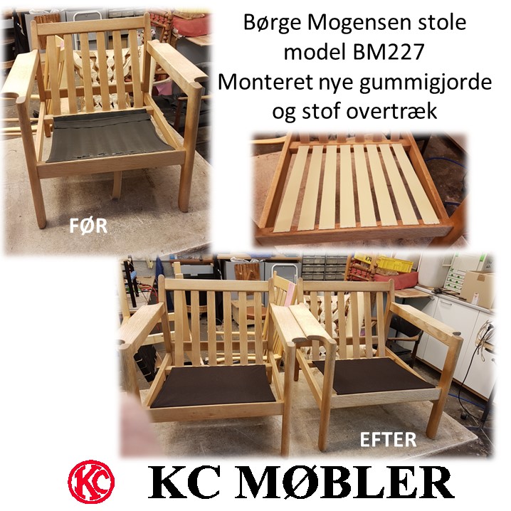 montering af nye gjorde på Børge Mogensen stol model BM227