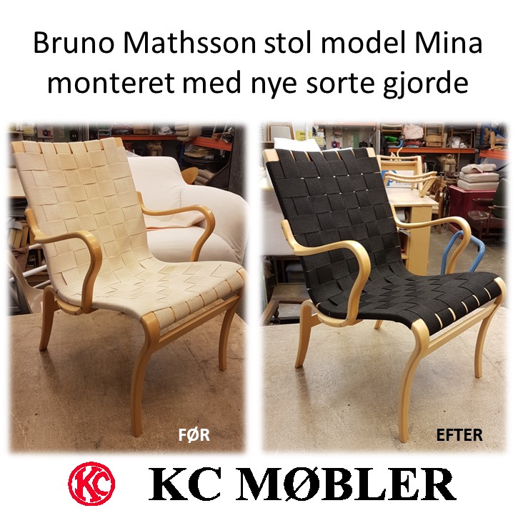 Montering af nye gjorde på Bruno matsson stol model Mina