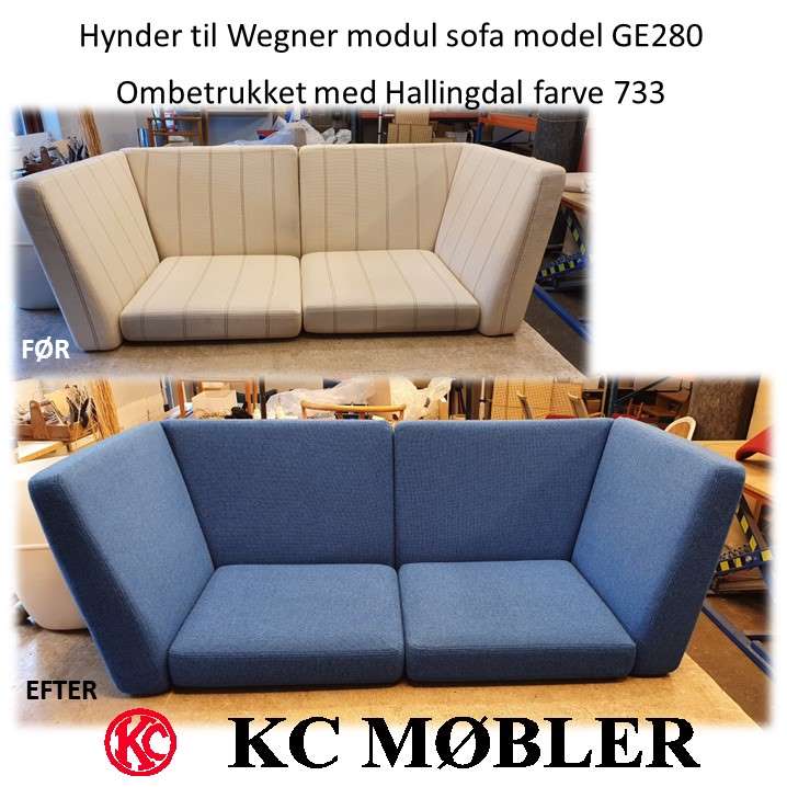 Ombetrækning af Wegner sofa model GE280