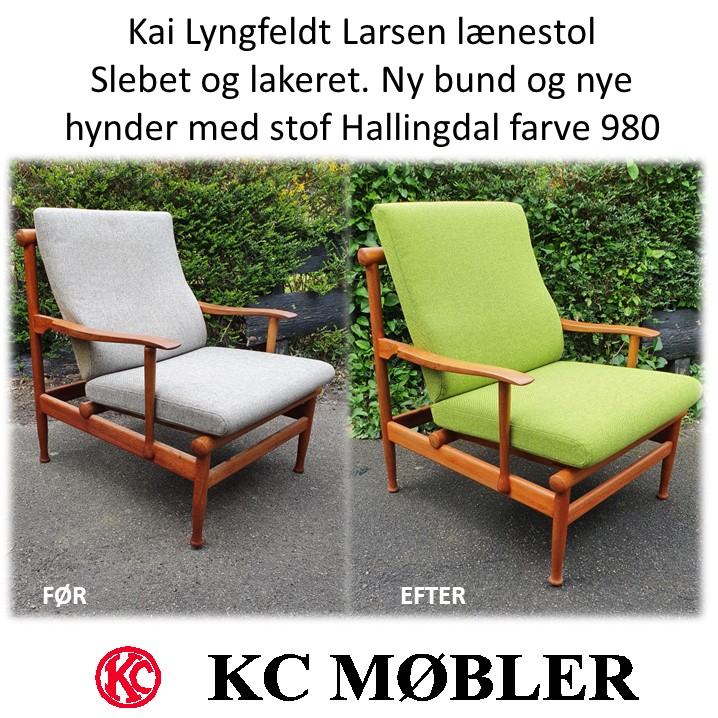 Ombetrækning af Kai Lyngfeldt Larsen lænestol.
