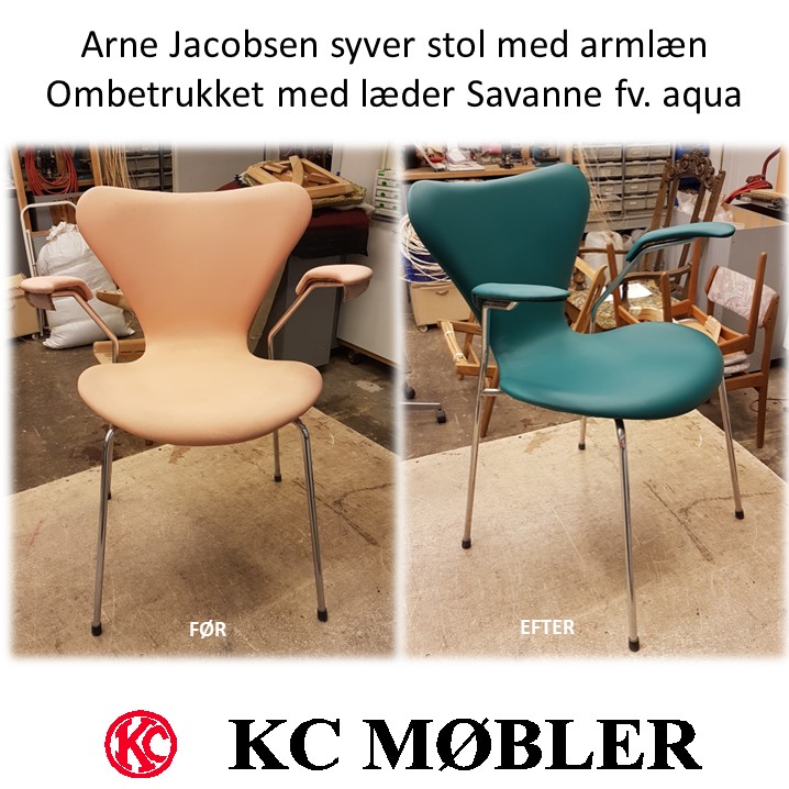 Ombetrækning af Arne Jacobsen syverstol 3107