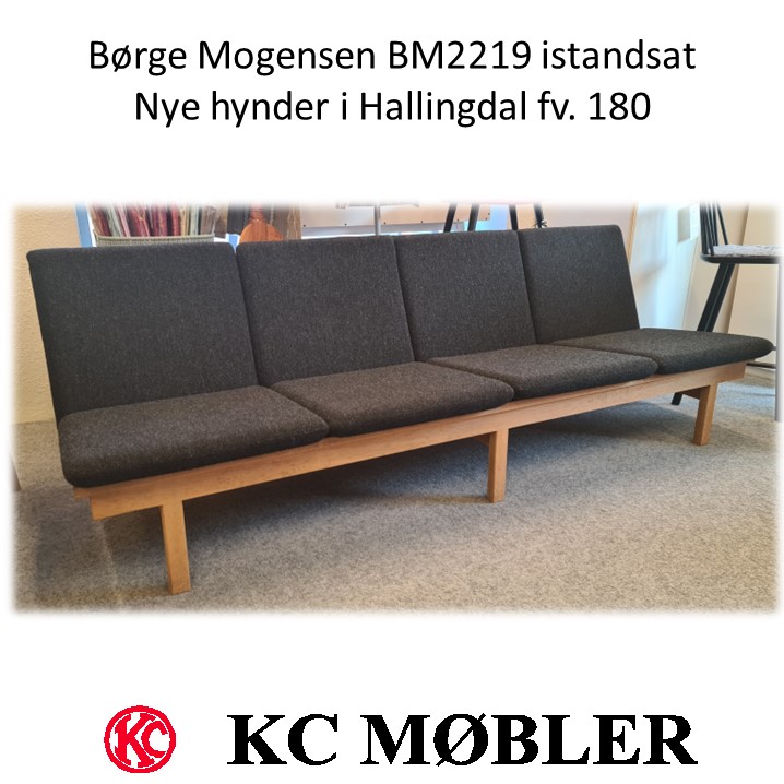 Vi fremstiller nye hynder til Børrge Mogensen møbler, her er det nye hynder i hallingdal til Børge Mogensen sofa model BM2219