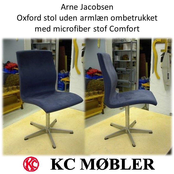 Arne Jacobsen Oxford stol ombetrukket med microfiber stof Comfort
