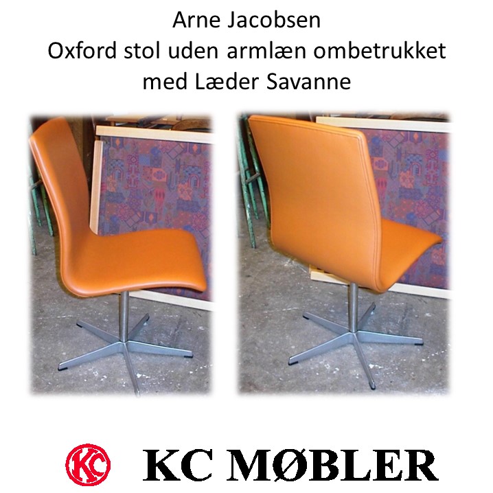 Ompolstring af Arne Jacobsen Oxford stole i læder