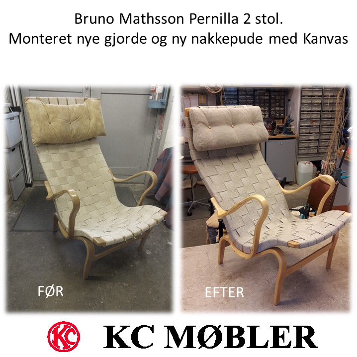 Montering af nye gjorde på Pernilla 2 stol, designet af Bruno Mathsson