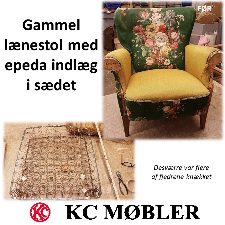 Gammel lænestol - før