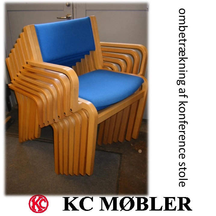 Nyt stof og nye farver til konference stole ? Få ombetrukket de gode stole og giv dem nyt liv.