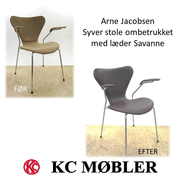 Ombetrækning af Arne Jacobsens 3107 Syverstol.