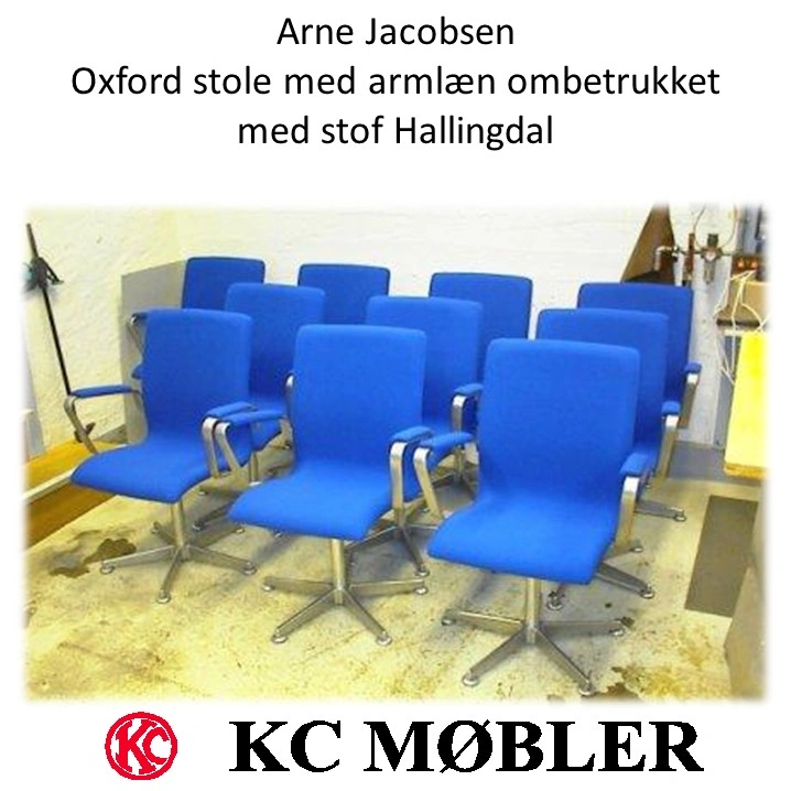 Arne Jacobsen Oxford stole med armlæn ombetrækkes