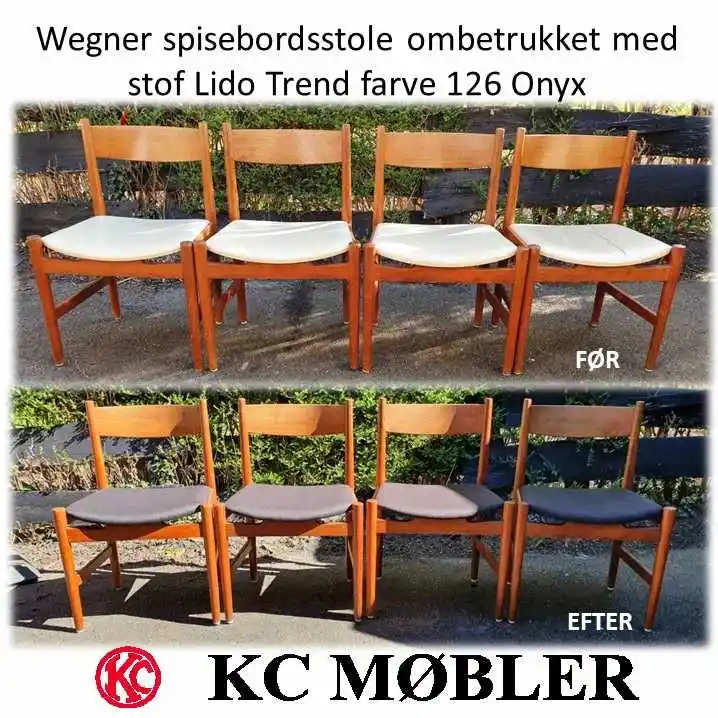 Ombetrækning af hans J. Wegner spisebordsstole model CH38